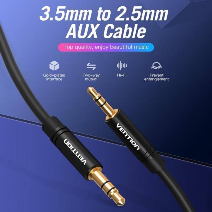 cablu audio stereo jack 25mm 35mm 3pin tata tata 2m negru vention balbh 1