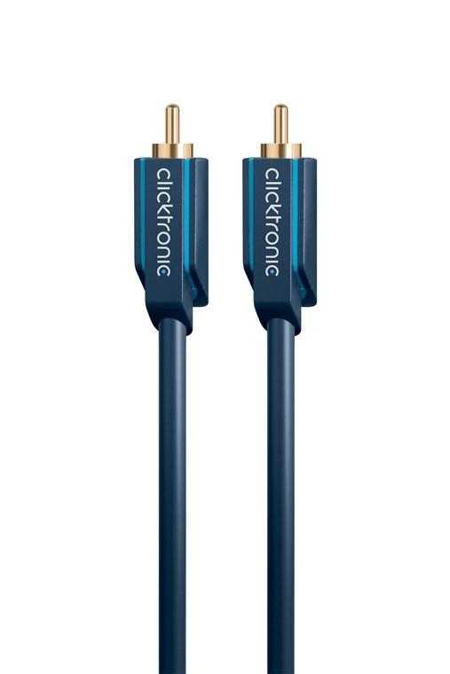 cablu audio video profesional 1x rca tata tata 3m 75ohm cupru awg23 aurit clicktronic 2