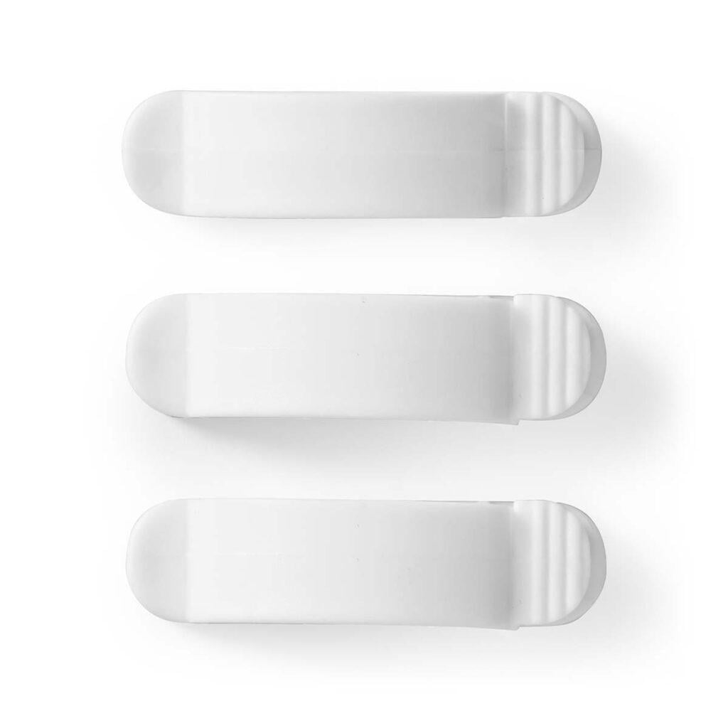 cablu de management cu blocare clip 3buc 3 sloturi pentru cablu max 75 mm alb nedis