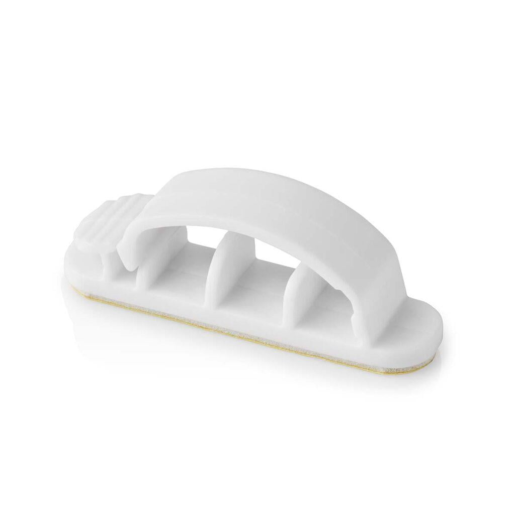 cablu de management cu blocare clip 3buc 3 sloturi pentru cablu max 75 mm alb nedis 8