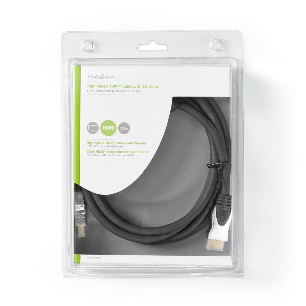 cablu hdmi nedis ethernet 25m 4k 60hz 18gbps antracit 2