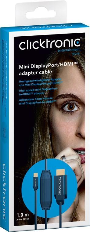 cablu profesional 1m mini displayport hdmi 1920x1200p apple macbook pro air ofc cupru awg32 clicktronic 1