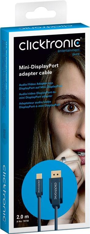 cablu profesional 2m mini displayport displayport 2560x1600p apple macbook pro air ofc cupru awg32 clicktronic 1