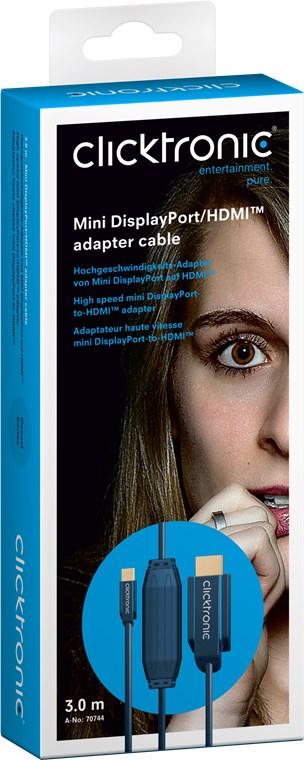 cablu profesional 3m mini displayport hdmi 1920x1200p apple macbook pro air ofc cupru awg32 clicktronic 1