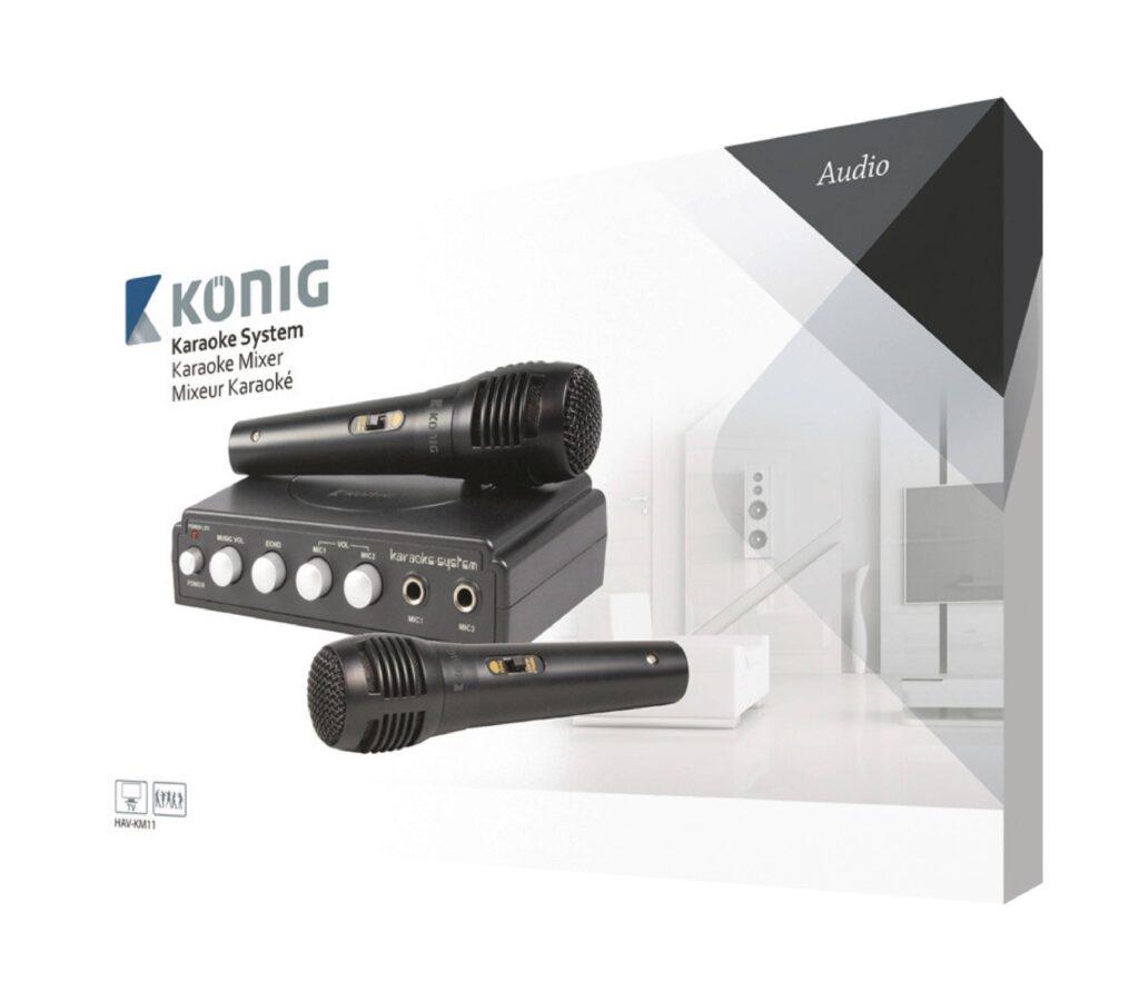 mixer karaoke cu 2 microfoane negru konig 5 scaled