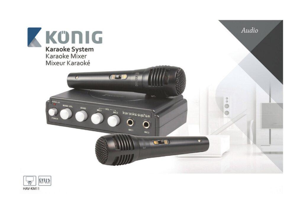mixer karaoke cu 2 microfoane negru konig 6 scaled