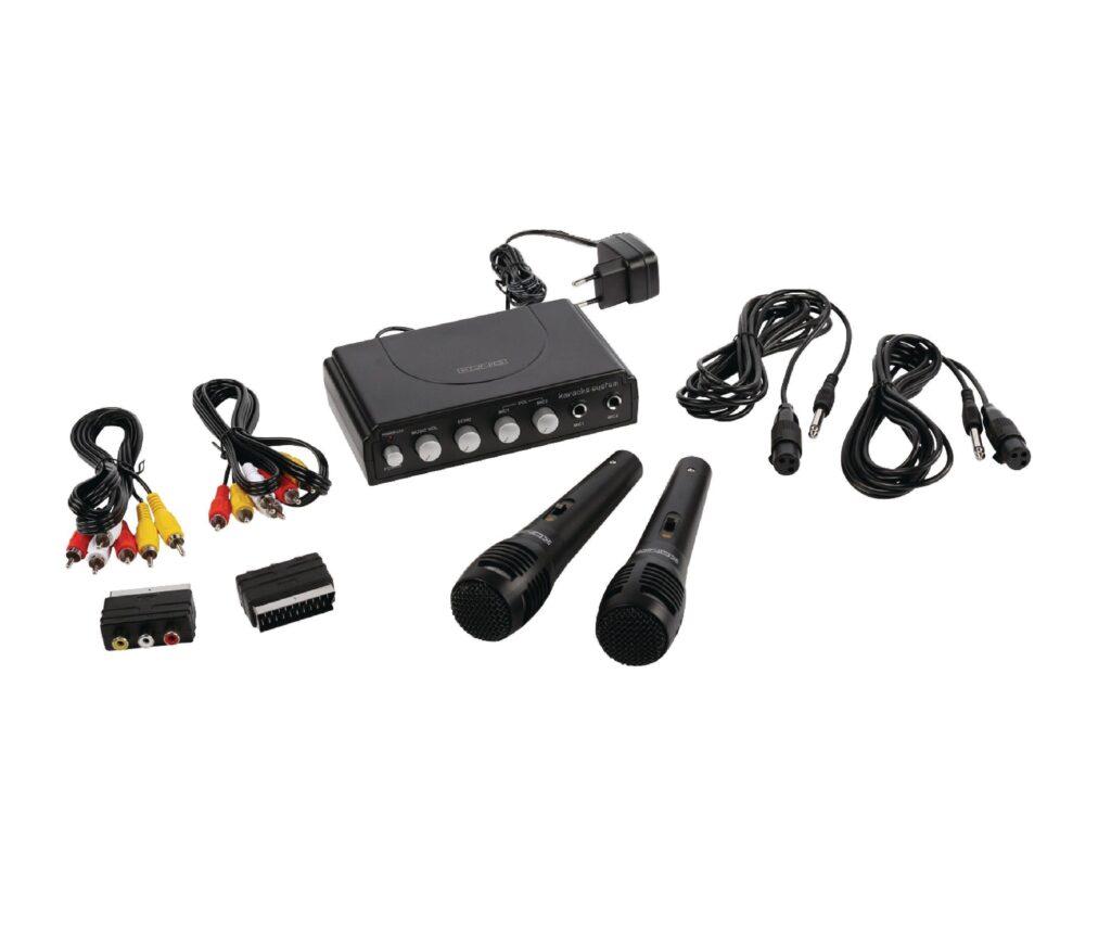 mixer karaoke cu 2 microfoane negru konig 7 scaled