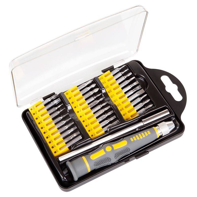 set surubelnita si biti precizie 32 piese rebel