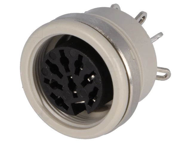 soclu din 8 pini mama 262 grade lipire cu piulita din spate montare pe panou hirschmann 930537517 mab 8100 s