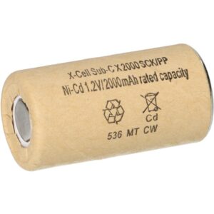 acumulator industrial plat ni cd 2000mah 23x43mm x cell sub c x2000 sck pp