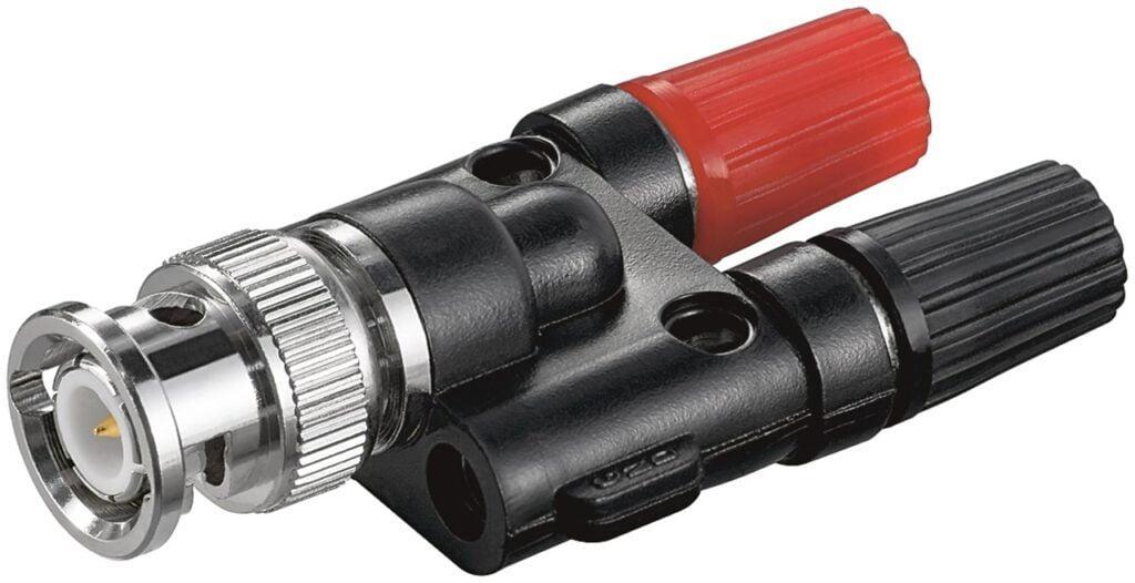 adaptor bnc tata 2x banana 4mm mama rosu negru goobay 11401