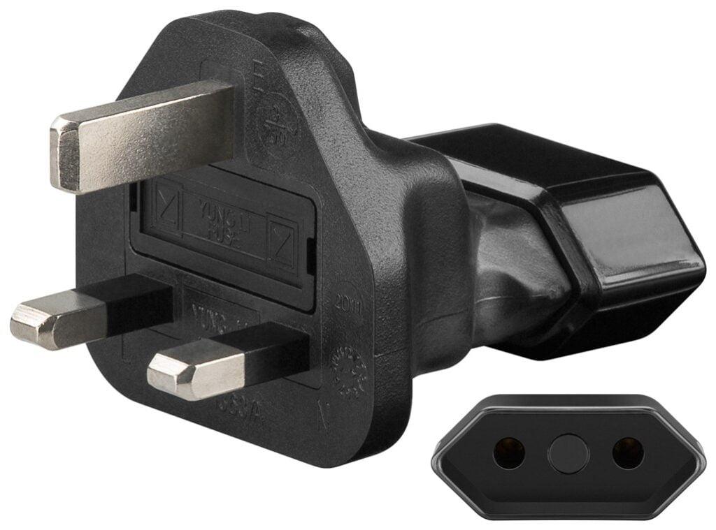 adaptor de retea europa euro mama uk marea britanie tata 3a negru goobay 95303