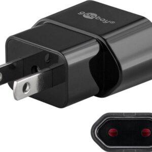 adaptor de retea sua japonia tata la euro europa mama 10a 2500w negru goobay 45344 1