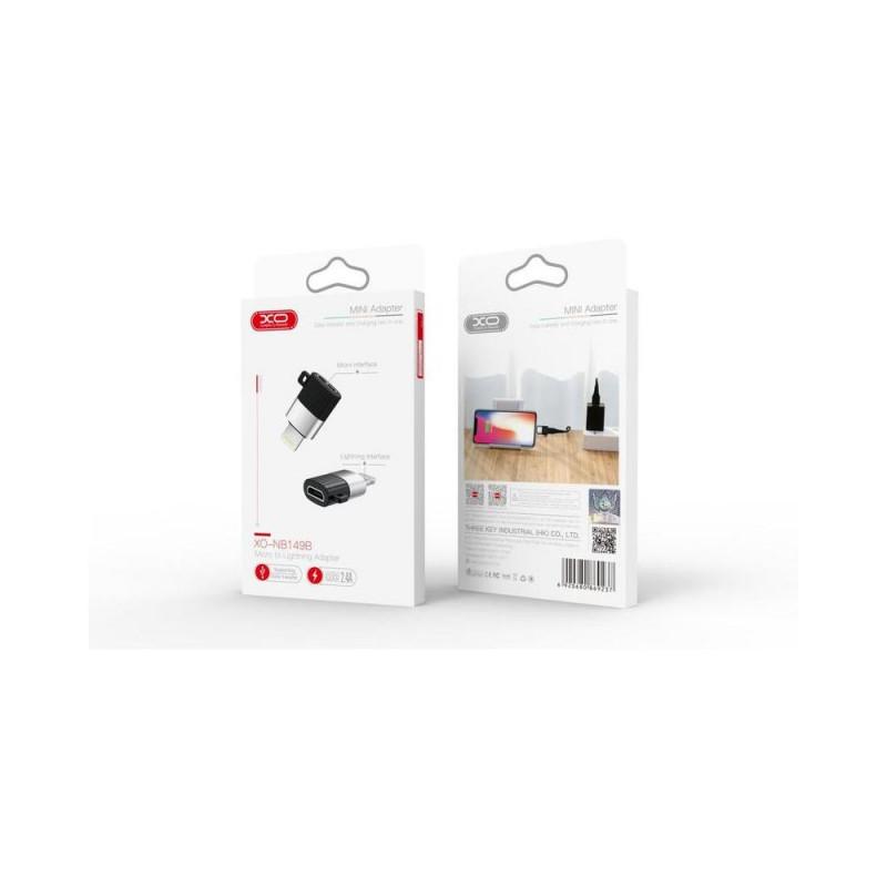 adaptor micro usb mama iphone lightning xo nb149 b 1