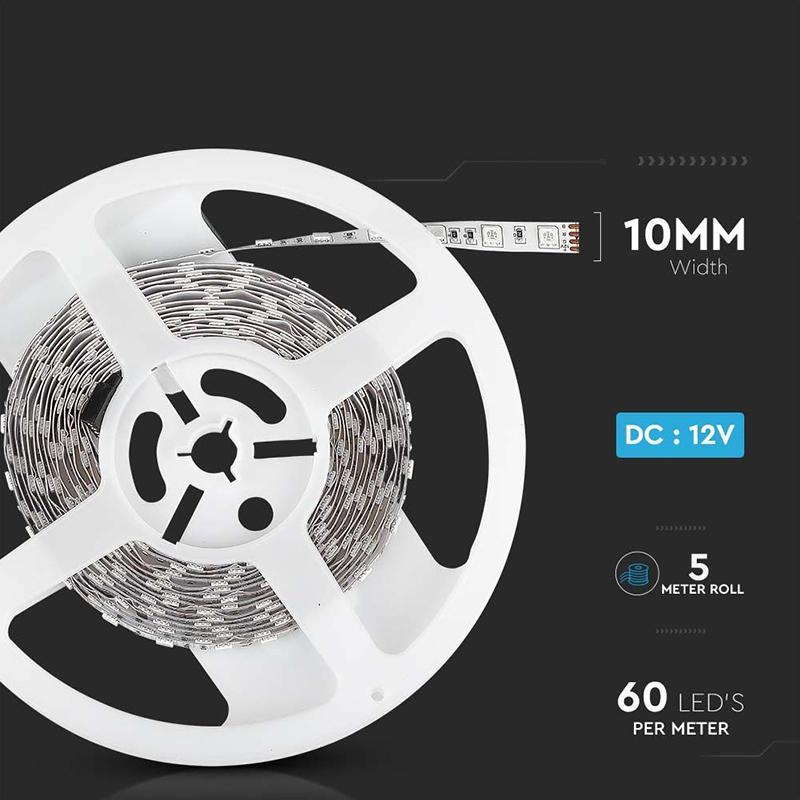 banda led 12v smd5050 60led m 108w m 900lm rgb ip20 5m v tac sku 212120 8