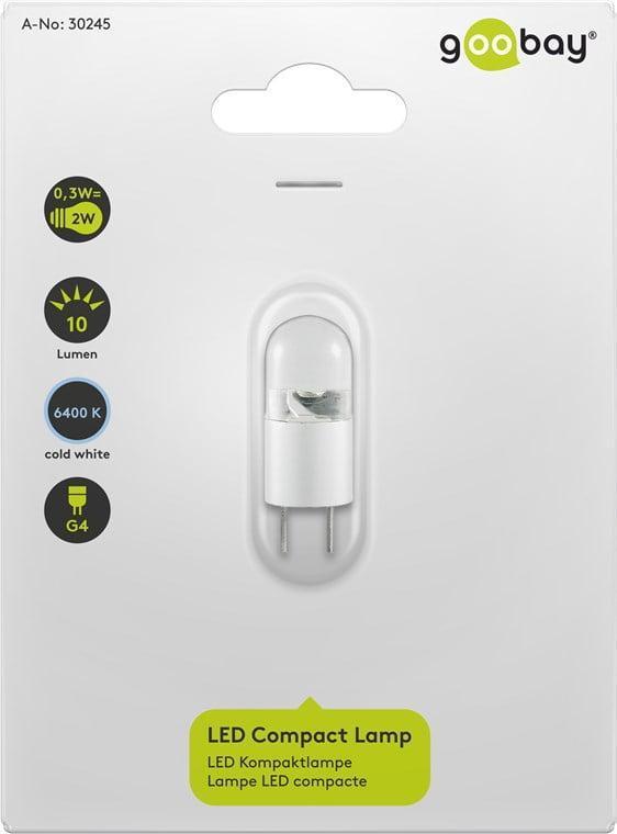 bec led g4 12v 03w alb rece 6400k 10lm 235x112 mm goobay 30245 1
