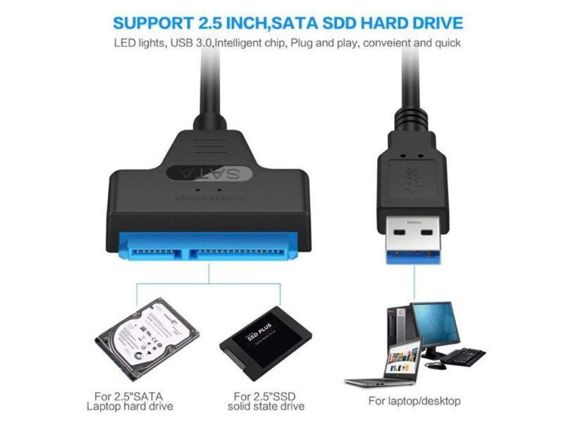 cablu adaptor convertor usb 30 sata 22 pini pentru hdd si ssd 1