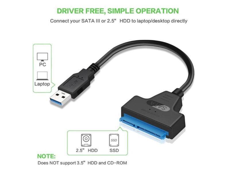 cablu adaptor convertor usb 30 sata 22 pini pentru hdd si ssd 2
