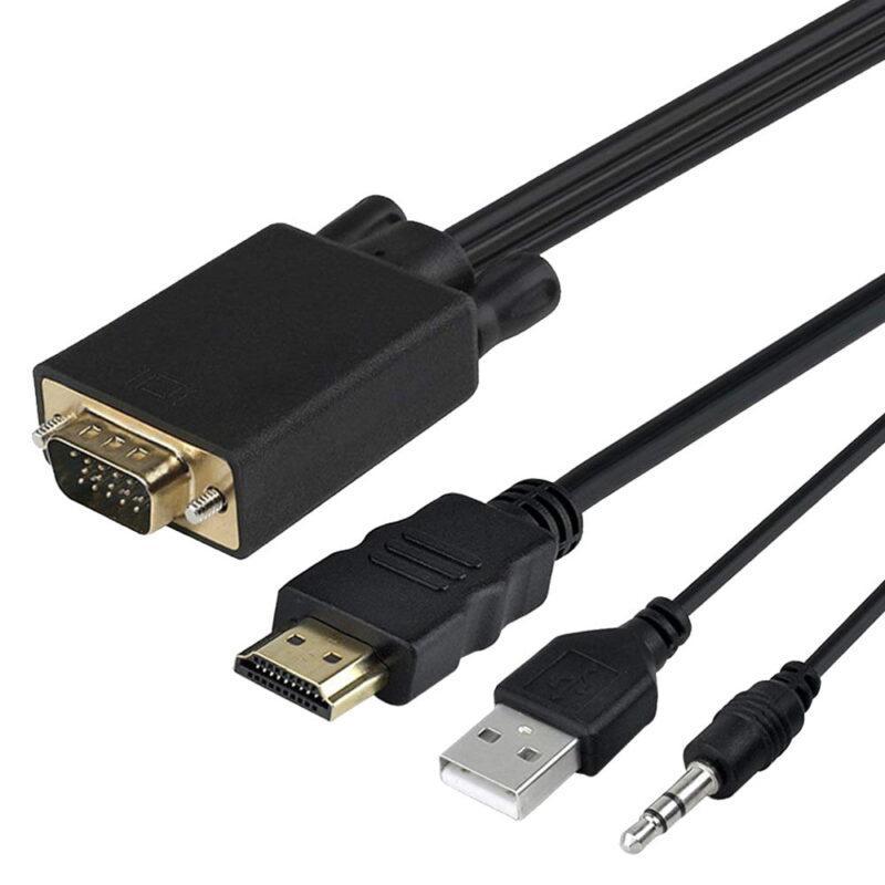 cablu adaptor convertor vga tata audio jack 35 mm tata la hdmi tata 18m alimentare prin usb cablu adaptor convertor vga tata audio jack 35 mm tata la hdmi tata 18m alimentare prin usb
