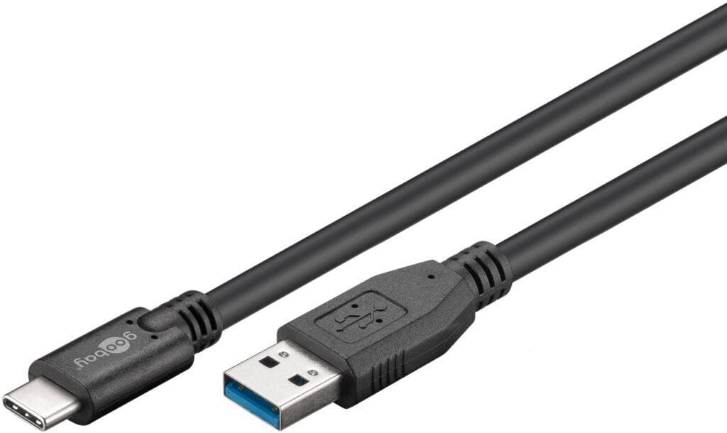cablu de incarcare si sincronizare usb 30 usb type c 3m 3a 15w negru goobay 1