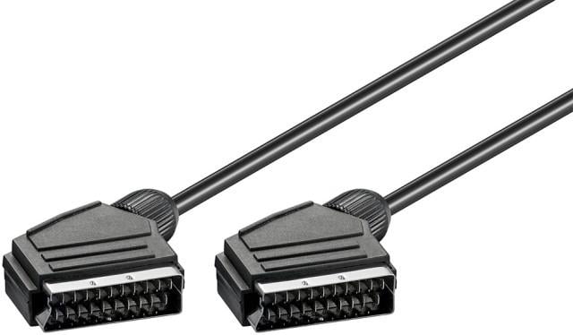 cablu euro scart 21 pini 7mm euro scart 21 pini 7mm 15m tata tata negru 1