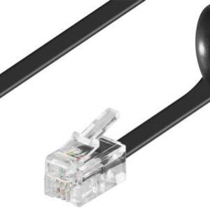 cablu telefonic spiralat rj10 4p4c 2m negru