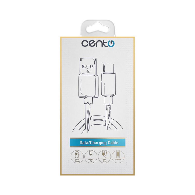 cablu usb type c usb 1m 3a silicon alb cento c101 2