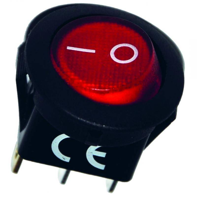 intrerupator 12v 20a on off 3 pini rosu irs 101 cu retinere 1