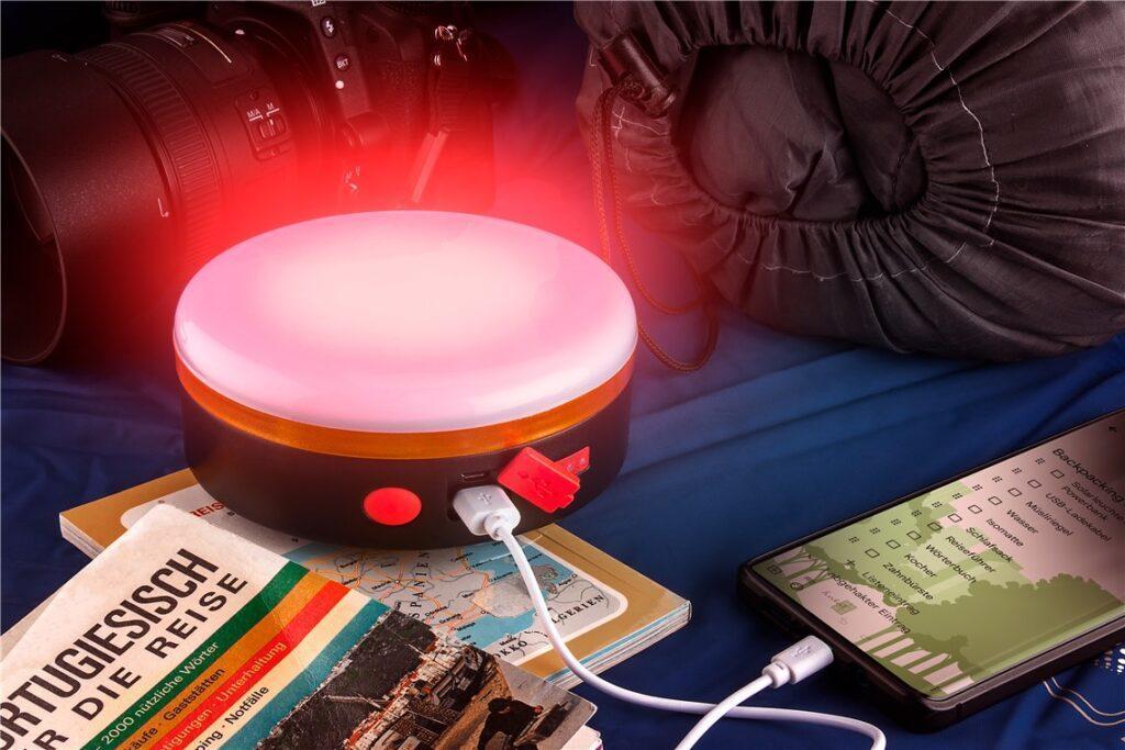 lampa solara de camping cu led acumulator 18650 si telecomanda ir goobay 60344 2
