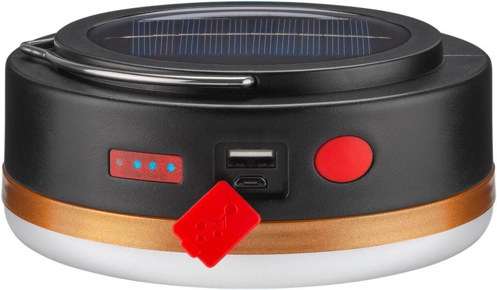 lampa solara de camping cu led acumulator 18650 si telecomanda ir goobay 60344 5