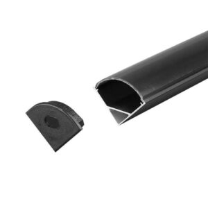 profil aluminiu pentru banda led 2m 158x158mm pe colt negru v tac sku 2874