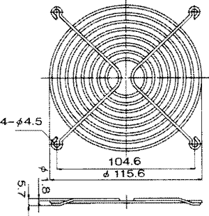 protectie ventilator metal 120x120mm surub 46mm tqsolution 1