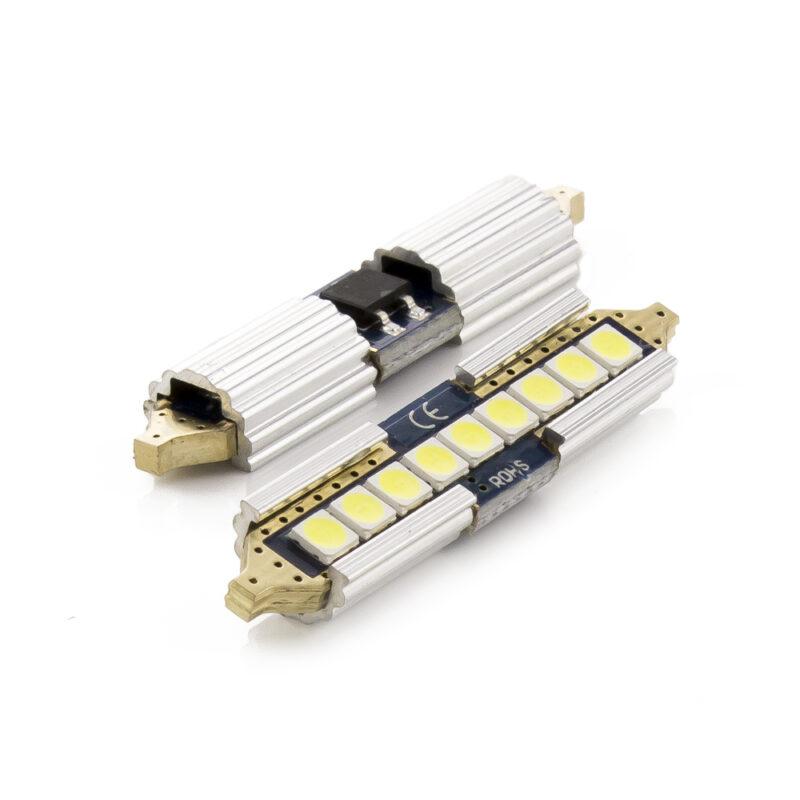 set 2x becuri auto c5w c10w 41mm led smd alb 12v 5w 650lm canbus interior portbagaj carguard 2