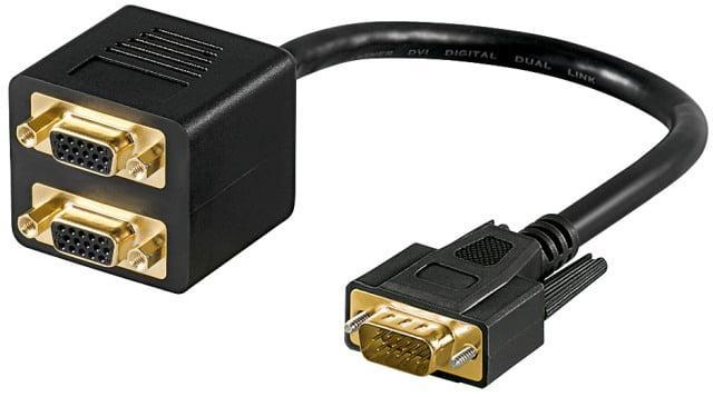 splitter vga 2x vga mama aurit dubla ecranare