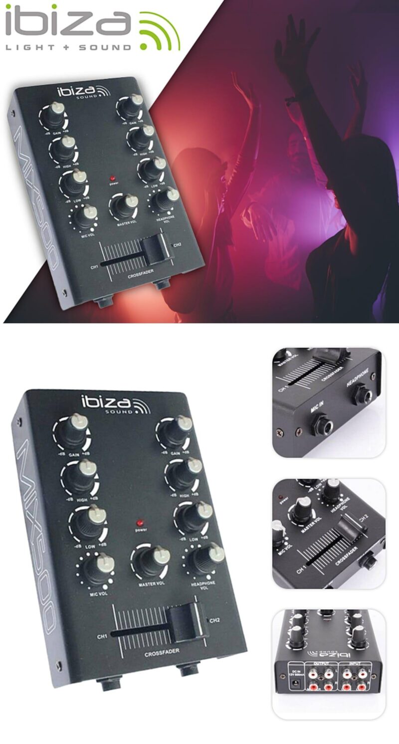 Mixer Dj Cu 2 Canale 2 Intrari De Linie 1 Intrare Microfon Ibiza