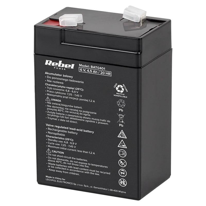 acumulator stationar sla acid plumb 6v 45ah rebel