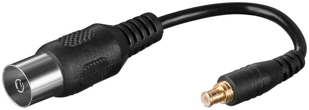 adaptor antena dvb t coaxial mama mcx tata goobay 1