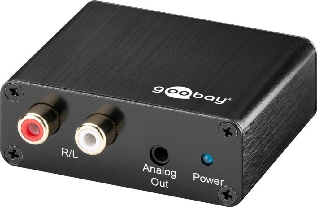 adaptor audio digital la analog toslink la 2x rca jack 35 mm goobay