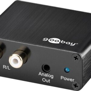 adaptor audio digital la analog toslink la 2x rca jack 35 mm goobay