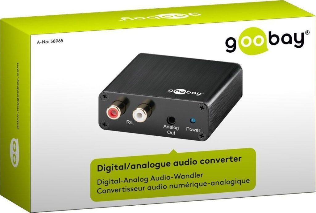 adaptor audio digital la analog toslink la 2x rca jack 35 mm goobay 4