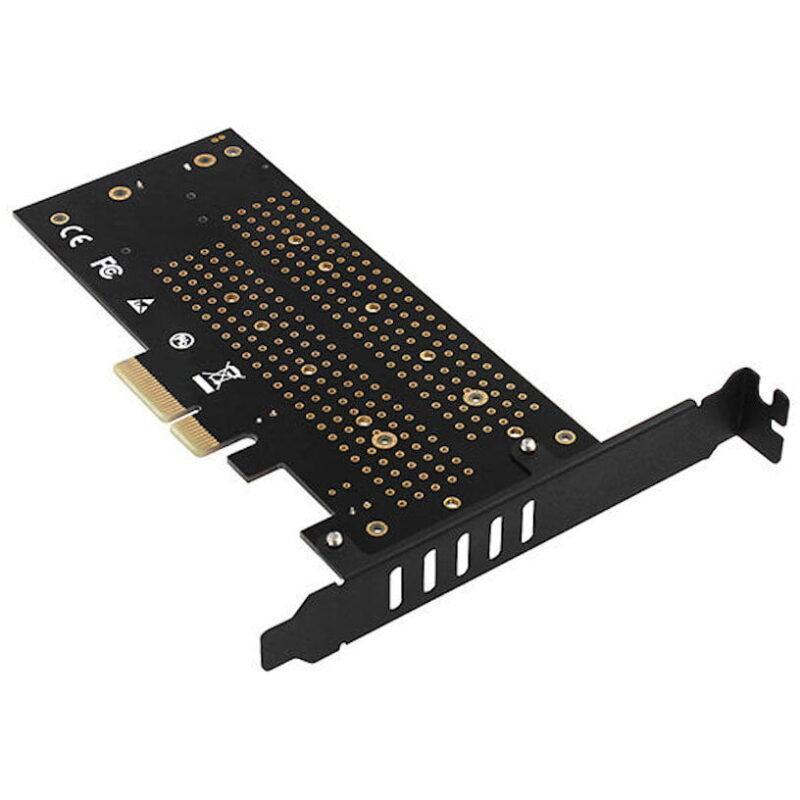 adaptor intern pcem2 d pci e 30 4x dual m2 ssd nvme sata voltaj dual ssd pana la 110mm axagon 1