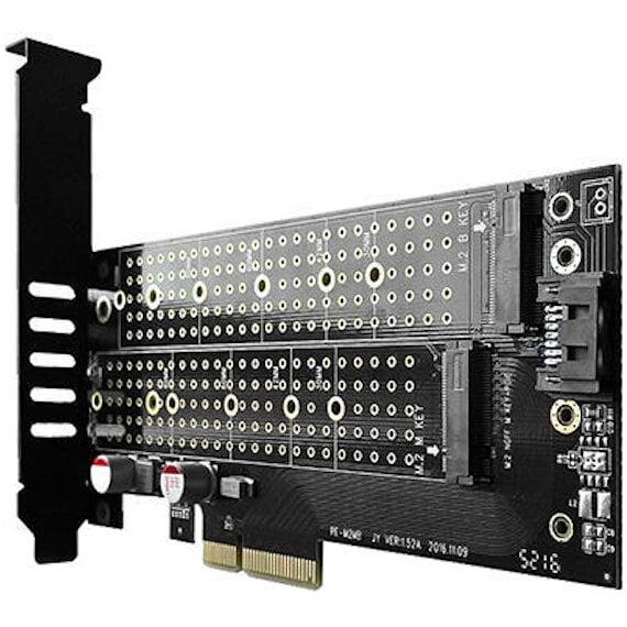 adaptor intern pcem2 d pci e 30 4x dual m2 ssd nvme sata voltaj dual ssd pana la 110mm axagon 2