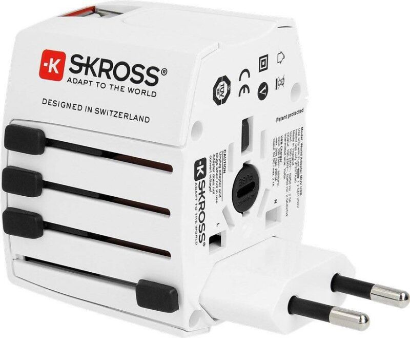 adaptor priza skross universal cu 2 porturi usb 5