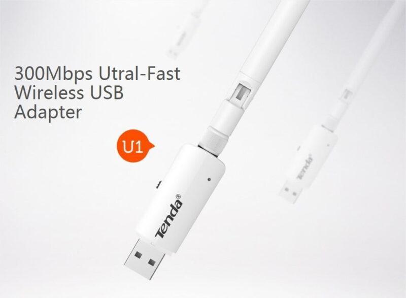 adaptor retea usb 20 wireless n 300mbps antena externa u1 tenda 8