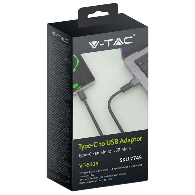 adaptor usb tata usb type c mama incarcare sincronizare metal v tac 2