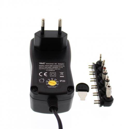 alimentator universal in comutatie 2250ma 3 12v 225a 6 mufe well 1