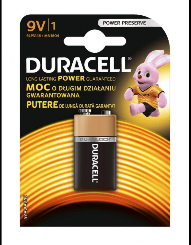 baterie alcalina duracell 9v 6lr61 mn1604