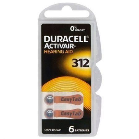 baterii 312 za312 pr41 duracell auditive 145v zinc air 6buc