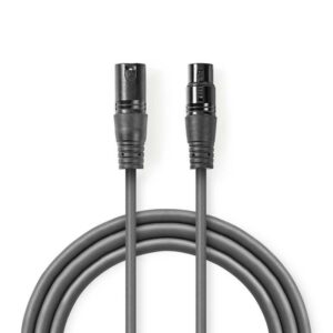 cable audio xlr 3 pini tata xlr 3 pini mama balansat 05m gri nedis