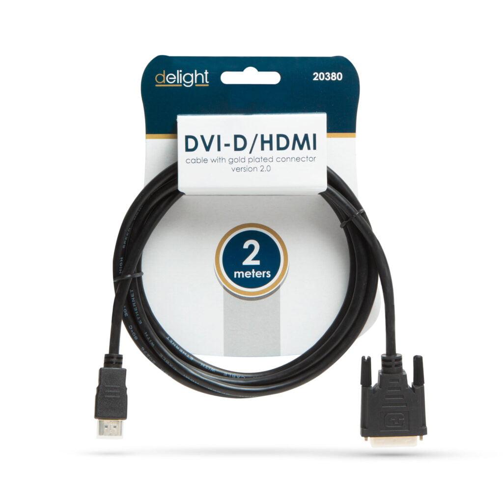 cablu 241 dvi d la hdmi 2m cu conectoare placate cu aur delight 1